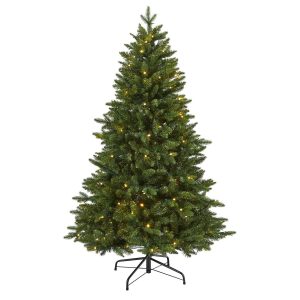 Artificial Christmas Trees | 5' New Hampshire Fir Artificial Christmas Tree with 150 LED Lights Green Artificial Christmas Trees Artificial Christmas Trees