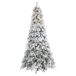 Artificial Christmas Trees | 8' Flocked Vermont Mixed Pine Artificial Christmas Tree with 600 LED Lights Artificial Christmas Trees Artificial Christmas Trees