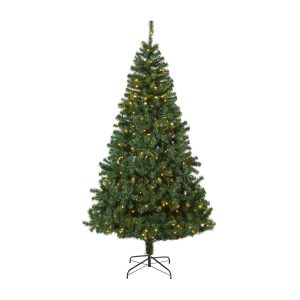 Artificial Christmas Trees | 8' Northern Tip Artificial Christmas Tree with 450 Clear LED Lights Green Artificial Christmas Trees Artificial Christmas Trees