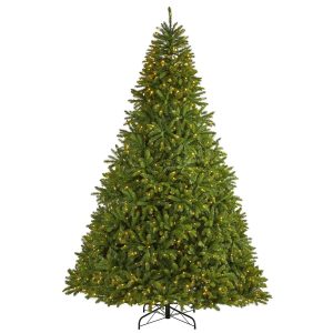 Artificial Christmas Trees | 9' Sierra Spruce “Natural Look" Artificial Christmas Tree with 1000 Clear LED Lights and 4443 Tips Green Artificial Christmas Trees Artificial Christmas Trees