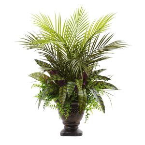 Artificial Palm Trees | 27" Mixed Areca Palm, Fern & Peacock Planter Artificial Palm Trees Artificial Palm Trees