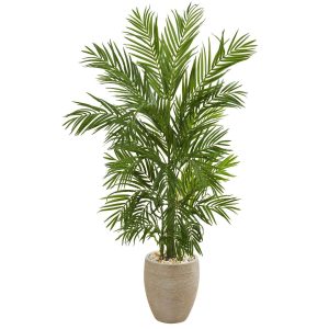 Artificial Palm Trees | 4.5’ Areca Palm Artificial Tree in Sand Colored Planter Artificial Palm Trees Artificial Palm Trees