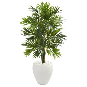 Artificial Palm Trees | 4' Areca Artificial Palm Tree in White Planter Artificial Palm Trees Artificial Palm Trees