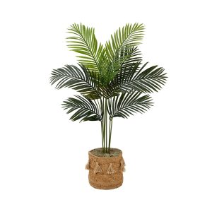 Artificial Palm Trees | 4' Artificial Paradise Palm Tree with Handmade Jute & Cotton Basket with Tassels DIY KIT Artificial Palm Trees Artificial Palm Trees