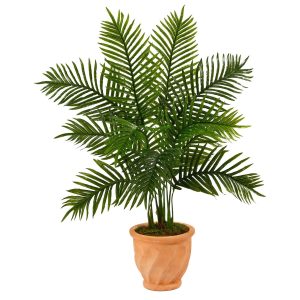 Artificial Palm Trees | 45" Areca Palm Artificial Tree in in Terra-Cotta Planter (Real Touch) Artificial Palm Trees Artificial Palm Trees