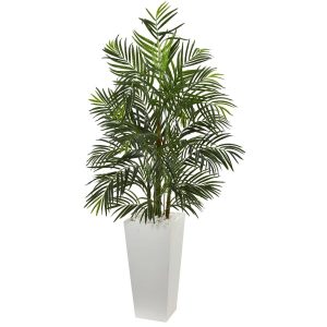 Artificial Palm Trees | 5' Areca Artificial Palm Tree in White Planter (Indoor/Outdoor) Artificial Palm Trees Artificial Palm Trees