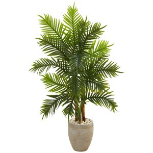 Artificial Palm Trees | 5' Areca Palm Artificial Tree in Sand Colored Planter (Real Touch) Artificial Palm Trees Artificial Palm Trees