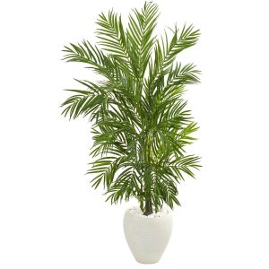 Artificial Palm Trees | 5' Areca Palm Artificial Tree in White Planter Artificial Palm Trees Artificial Palm Trees