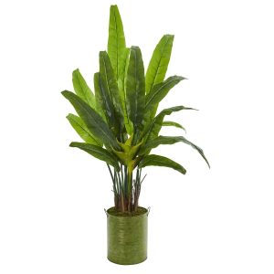 Artificial Palm Trees | 5' Travelers Palm Artificial Tree in Metal Planter Artificial Palm Trees Artificial Palm Trees