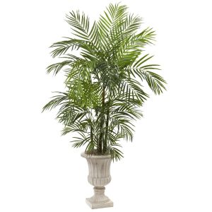 Artificial Palm Trees | 6' Areca Palm Artificial Tree in Urn UV Resistant (Indoor/Outdoor) Artificial Palm Trees Artificial Palm Trees