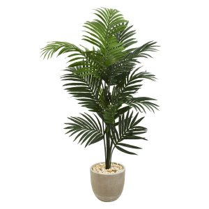 Artificial Palm Trees | 62" Kentia Artificial Palm Tree in Sandstone Planter Artificial Palm Trees Artificial Palm Trees