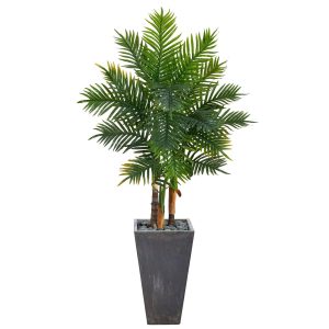 Artificial Palm Trees | 63" Areca Artificial Palm Tree in Cement Planter (Real Touch) Artificial Palm Trees Artificial Palm Trees