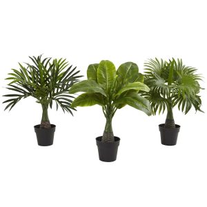 Artificial Palm Trees | Areca, Fountain & Banana Palm (Set of 3) Artificial Palm Trees Artificial Palm Trees