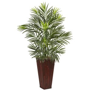 Artificial Palm Trees | Areca Palm in Bamboo Planter Artificial Palm Trees Artificial Palm Trees