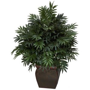 Artificial Palm Trees | Triple Bamboo Palm Decorative Planter Silk Plant Artificial Palm Trees Artificial Palm Trees