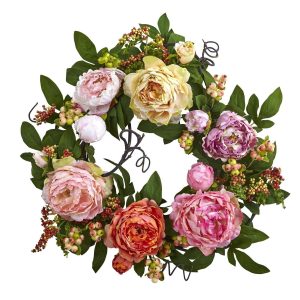 Artificial Wreaths | 20'' Mixed Peony & Berry Wreath Artificial Wreaths Artificial Wreaths