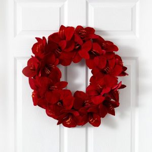 Artificial Wreaths | 22" Amaryllis Wreath Artificial Wreaths Artificial Wreaths