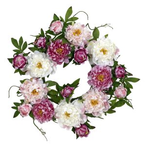 Artificial Wreaths | 22" Peony Wreath" Artificial Wreaths Artificial Wreaths