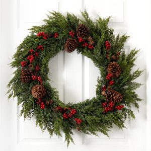 Artificial Wreaths | 32'' Cypress with Berries and Pine Cones Artificial Wreath Artificial Wreaths Artificial Wreaths