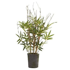 Bamboo Trees | 27" Bamboo Tree Cement Pot Artificial Trees Bamboo Trees