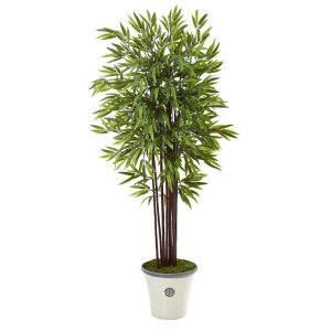 Bamboo Trees | 5.5' Bamboo Artificial Tree in Decorative Planter Artificial Trees Bamboo Trees