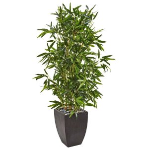 Bamboo Trees | 5' Bamboo Artificial Tree in Black Planter (Real Touch) (Indoor/Outdoor) Artificial Trees Bamboo Trees