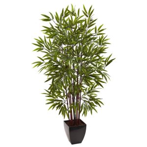 Bamboo Trees | 5' Bamboo Silk Tree Planter Artificial Trees Bamboo Trees