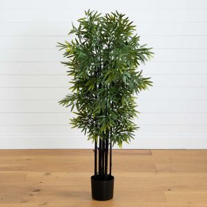 Bamboo Trees | 51" Bamboo Artificial Tree with Black Trunks UV Resistant (Indoor/Outdoor) Artificial Trees Bamboo Trees