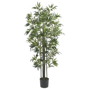 Bamboo Trees | 6′ Bamboo Silk Tree (Green Trunks) Artificial Trees Bamboo Trees