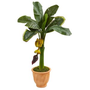 Banana Trees | 3' Banana Artificial Tree in Terracotta Planter Artificial Trees Banana Trees