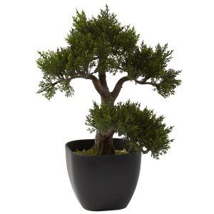 Bonsai Trees | 15" Artificial Cedar Bonsai Tree Artificial Plants Bonsai Trees