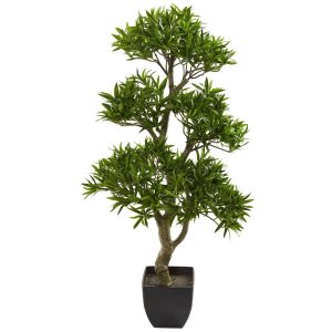 Bonsai Trees | 37" Bonsai Styled Podocarpus Artificial Tree Artificial Trees Bonsai Trees