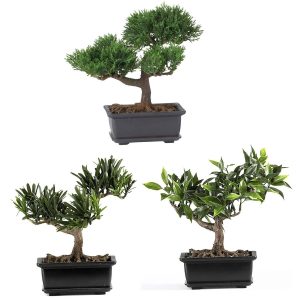 Bonsai Trees | 8.5" Bonsai Silk Plant Collection (Set of 3)" Artificial Trees Bonsai Trees