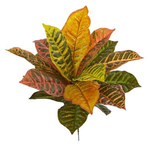 Bushes | 17" Garden Croton Artificial Plant (Real Touch) (Set of 6) Artificial Plants Bushes