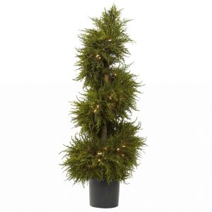 Cedar Trees | 43" Cedar Spiral Topiary Lights Artificial Trees Cedar Trees