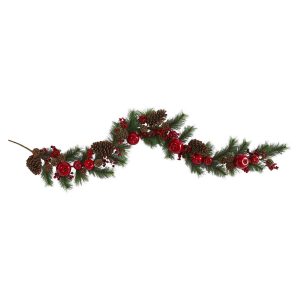 Christmas Wreaths & Garlands | 6' Apple, Berries and Pinecone Artificial Garland Artificial Garlands Artificial Garlands