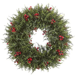 Christmas Wreaths & Garlands | 20" Cedar Berry Wreath Artificial Wreaths Artificial Wreaths