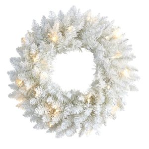 Christmas Wreaths & Garlands | 18" Colorado Spruce Artificial Christmas Wreath with 129 Bendable Branches and 20 Warm LED Lights Christmas Wreaths & Garlands Christmas Wreaths & Garlands