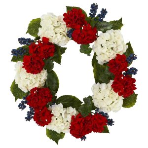 Christmas Wreaths & Garlands | 21" Geranium and Blue Berry Artificial Wreath Artificial Wreaths Artificial Wreaths