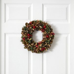 Christmas Wreaths & Garlands | 15" Holiday Artificial Wreath with Pine Cones and Ornaments Christmas Wreaths & Garlands Christmas Wreaths & Garlands