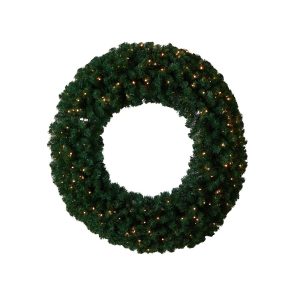 Christmas Wreaths & Garlands | 48" Large Artificial Christmas Wreath with 714 Bendable Branches and 200 Warm White LED Lights Christmas Wreaths & Garlands Christmas Wreaths & Garlands