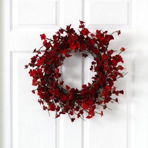 Christmas Wreaths & Garlands | 24" Plum Blossom Artificial Wreath Artificial Wreaths Artificial Wreaths