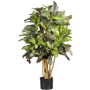 Croton Trees | 3' Croton Silk Tree Artificial Trees Croton Trees