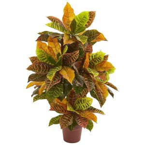 Croton Trees | 39" Croton Artificial Plant (Real Touch) Artificial Plants Croton Trees