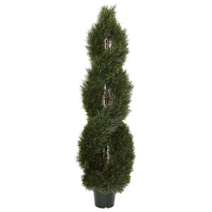 Cypress Trees | 5' Pond Cypress Spiral Topiary UV Resistant (Indoor/Outdoor) Artificial Trees Cypress Trees