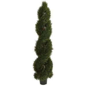 Cypress Trees | 6' Double Pond Cypress Spiral Topiary UV Resistant (Indoor/Outdoor) Artificial Trees Cypress Trees