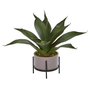 Desk Plants | 14" Agave Succulent in Decorative Planter Artificial Plants Cactus