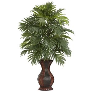 Desk Plants | Areca Palm w/Urn Silk Plant Artificial Plants Desk Plants