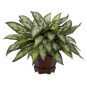 Desk Plants | Triple Silver Queen Hexagon Vase Silk Plant Artificial Plants Desk Plants