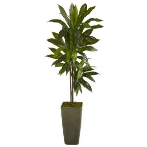 Dracaena Trees | 4.5' Dracaena Artificial Plant in Green Planter (Real Touch) Artificial Plants Dracaena Trees